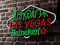 Heineken Las Vegas LED neon on a brick wall